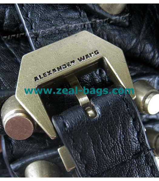 AAA Replica Alexander Wang Diego Studded Bag Black Lambskin with Golden Metal - Click Image to Close